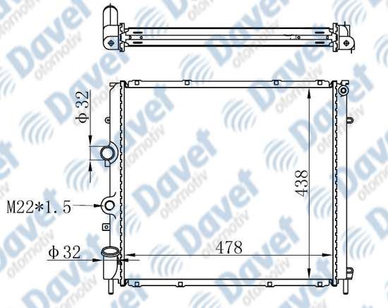 ORIS BRN015032 Motor Su Radyatoru Brazing Kangoo 97> 1.9d Klimasiz-> 478×438x32 Manuel Sanzuman ***